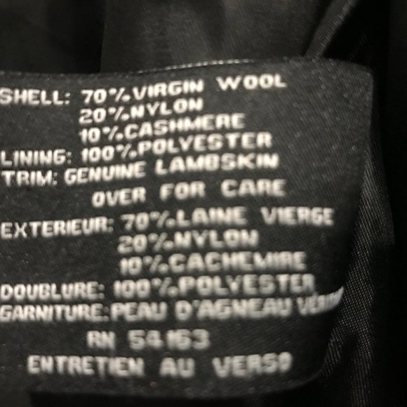 Cole Haan Black Wool Blend Coat with Belt - Picture 3 of 3